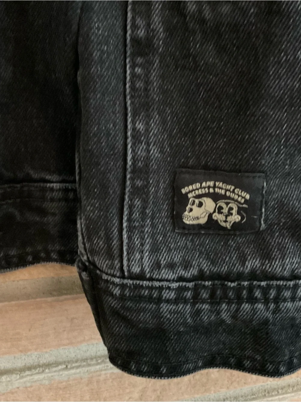 Bored Ape Yacht Club McBess The Dudes Limited Edition Black Denim Jacket Large